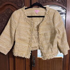 Lilly Pulitzer Gold Tweed Blazer
